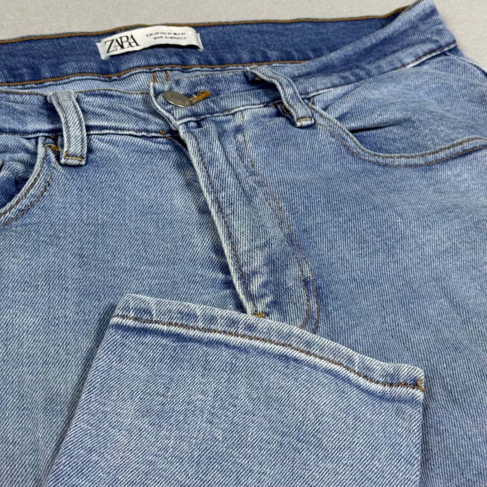 Zara Man Slim Fit Light Wash Blue Denim Jeans Mens Size 31